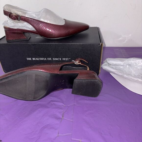 Naturalizer Womens Banks Slingback Pump Cabernet Sauvignon Red Lizard Leather 6W - Picture 7 of 8
